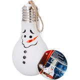 3x Kerst decoratie lampjes sneeuwpop met LED verlichting 18 cm - Kerstboomversiering - LED lampjes sneeuwpop/sneeuwman