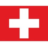 20x Binnen en buiten stickers Zwitserland 10 cm - Zwitserse vlag stickers - Supporter feestartikelen - Landen decoratie en versieringen