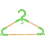 Storage Solutions kledinghangers voor kinderen - 24x - kunststof/hout - groen - Sterke kwaliteit