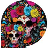 Fiestas Day of the dead feest servies set - borden/servetten - 24x - gekleurd - papier