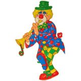 Carnaval versieringen pakket - 4x grote plastic wand decoratie clowns