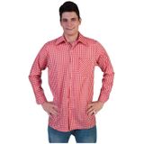 Tiroler overhemd - rood/wit - voor heren - Geruite blouse