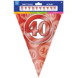 Paperdreams jubileum 40 jaar getrouwd vlaggetjes - 3x - feestversiering - 10m - folie - dubbelzijdig
