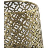 Countryfield Luxe theelichthouder - 2x stuks - Morocco - metaal - goud kleur - D10 x H11 cm
