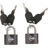 Dunlop Bagagesloten voor reistassen en koffers - 2x stuks - zwart - hangslotjes met sleutel- Handbagage