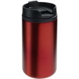 Set van 2x Thermosbekers/warmhoud bekers blauw en rood 290 ml - Isolerende drinkbekers