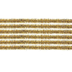 Chenilledraad - 50x - goud - 50 cm - hobby/knutsel materialen