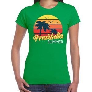 Marbella zomer t-shirt / shirt Marbella summer voor dames - groen - Marbella beach party outfit / vakantie kleding /  strandfeest shirt