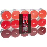 Atmosphera Geurkaars waxine/theelichtjes - 30x stuks - Rood fruit - 3,5 branduren