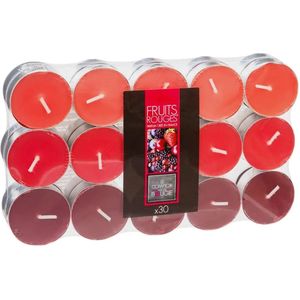 Atmosphera Geurkaars waxine/theelichtjes - 30x stuks - Rood fruit - 3,5 branduren