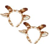 2x stuks giraffe dieren verkleed oren diadeem - Dieren pakje voor kinderen