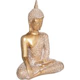 Atmosphera Home deco Boeddha beeld - goud kleurig - 20 x 32 cm - voor binnen