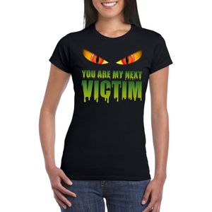 Halloween monster  t-shirt zwart dames met enge ogen - You are my next victim