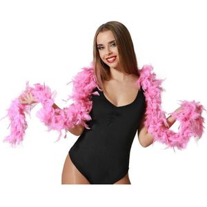 Atosa Carnaval verkleed boa met veren - roze - 180 cm - 45 gram - Glitter and Glamour - verkleed accessoires