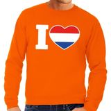 Oranje I love Holland grote maten sweatshirt heren - Oranje Koningsdag/ Holland supporter kleding