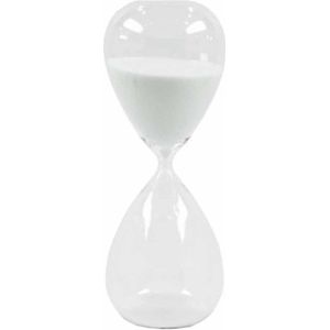 Decoratie Zandloper Glas met Wit Zand 20 cm - Glazen Zandloper/Timer