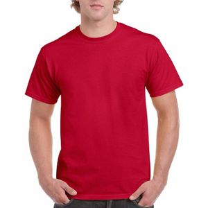 T-shirts kersenrood voor heren - zware 200gr kwaliteit - Basic shirts - Katoen - Korte mouwen - Comfort pasvorm