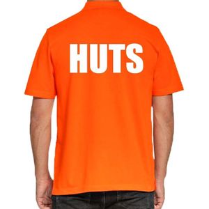 Koningsdag poloshirt / polo t-shirt HUTS oranje heren - Koningsdag kleding/ shirts
