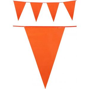 4x stuks oranje vlaggenlijn plastic 25 meter - Koningsdag/WK/EK voetbal vlaggenlijn slinger