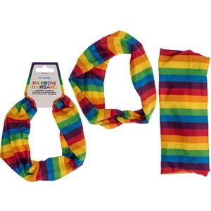 Haarbandje voor dames - Gay Pride/Regenboog thema kleuren - polyester