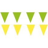 Gele/Groene feest punt vlaggetjes pakket - 120 meter - slingers/ vlaggenlijn