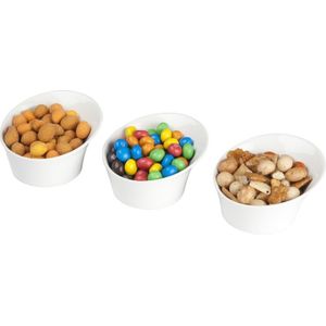 Alpina - Snack serveer schaaltjes - 3x stuks - keramiek - 9 x 5 cm