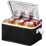 2x stuks kleine koeltassen zwart/wit 20 cm voor 6/sixpack blikjes - 3,5 liter - Koelboxen/koeltassen - Lunchtrommel