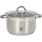 Luxe RVS kookpan/pan Loa met glazen deksel 24 cm 6,3 liter - Kookpannen/aardappelpan - Koken - Keukengerei