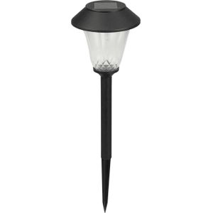 LuxForm Solar tuinlamp - 1x - zwart - LED Softtone effect - oplaadbaar - D12 x H42 cm