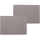 2x stuks stevige luxe Tafel placemats Stones grijs 30 x 43 cm - Met anti slip laag en PU coating toplaag