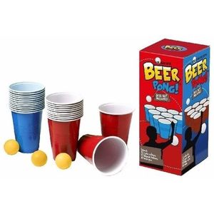 Beer Pong set met red en blue cups - herbruikbare bekers