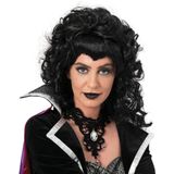Funny Fashion Heksenpruik lang haar - zwart/krullen - damespruik - Halloween/Gothic