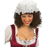 2x stuks witte slaapmuts/ouderwetse boerinnenkap voor dames - Carnaval hoeden