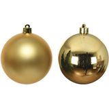 Compleet glazen kerstballen pakket goud glans/mat 38x stuks - 18x 4 cm en 20x 6 cm - Inclusief 50x haakjes