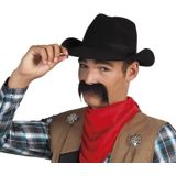 Carnaval verkleed set cowboyhoed Omaha - zwart - cowboy plaksnor/holster/revolver - volwassenen