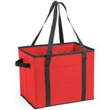 2x stuks auto kofferbak/kasten organizer tassen rood vouwbaar 34 x 28 x 25 cm - Vouwbaar - Auto opberg accessoires