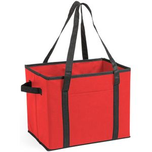2x stuks auto kofferbak/kasten organizer tassen rood vouwbaar 34 x 28 x 25 cm - Vouwbaar - Auto opberg accessoires