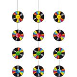 Feestartikelen en versieringen - seventies/eighties hangende slingers - disco thema - 3x stuks - 1 meter