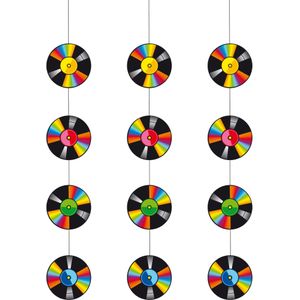 Feestartikelen en versieringen - seventies/eighties hangende slingers - disco thema - 3x stuks - 1 meter