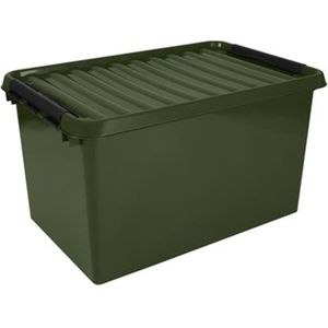Sunware - Q-line opbergbox recycled 62L groen zwart - 60 x 40 x 34 cm
