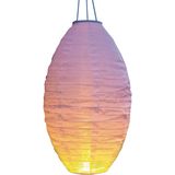 3x stuks luxe solar lampion / lampionnen wit met realistisch vlameffect op zonne-energie 30 x 50 cm - sfeervolle zomer tuinverlichting - buitenlampionnen
