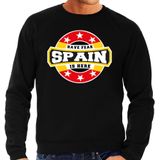 Have fear Spain is here sweater met sterren embleem in de kleuren van de Spaanse vlag - zwart - heren - Spanje supporter / Spaans elftal fan trui / EK / WK / kleding