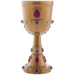 4x Gouden kelk met diamanten 18 cm - Drinkbeker koning - Middeleeuwse gouden kelken - Verkleed accessoire