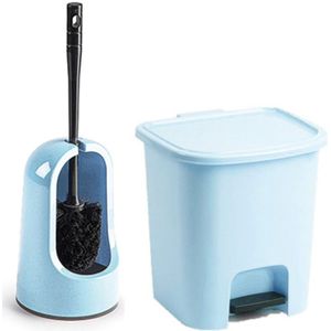 Forte Plastics - WC-/toiletborstel - lichtblauw - pedaalemmer 7.5L