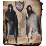 Halloween Dracula cape - voor volwassenen - zwart - fluweel - L182 cm