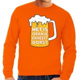 Het is oranje en heeft dorst sweater / trui oranje heren - tekst trui voor heren - oranje kleding