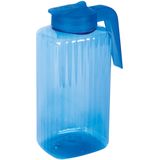 Juypal Schenkkan/waterkan - blauw - 2,2 liter - kunststof - L15 x H24 cm - met deksel