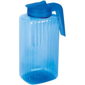 Juypal Schenkkan/waterkan - blauw - 2,2 liter - kunststof - L15 x H24 cm - met deksel