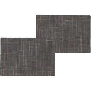 4x stuks stevige luxe Tafel placemats Liso grijs 30 x 43 cm - Met anti slip laag en Teflon coating toplaag