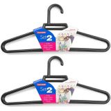 Set van 20x stuks kunststof kledinghangers zwart 41 cm - Kledingkast - Kleding ophangen - Kleerhangers